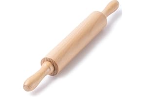 AISOSO Rolling Pins for Baking, 15.75 Inches Wooden Rolling Pin with Handles, Classic Nonstick Dough Roller for Fondant Pizza Pie Crust Cookie Pastry, Kitchen Baking Essentials, Light Yellow