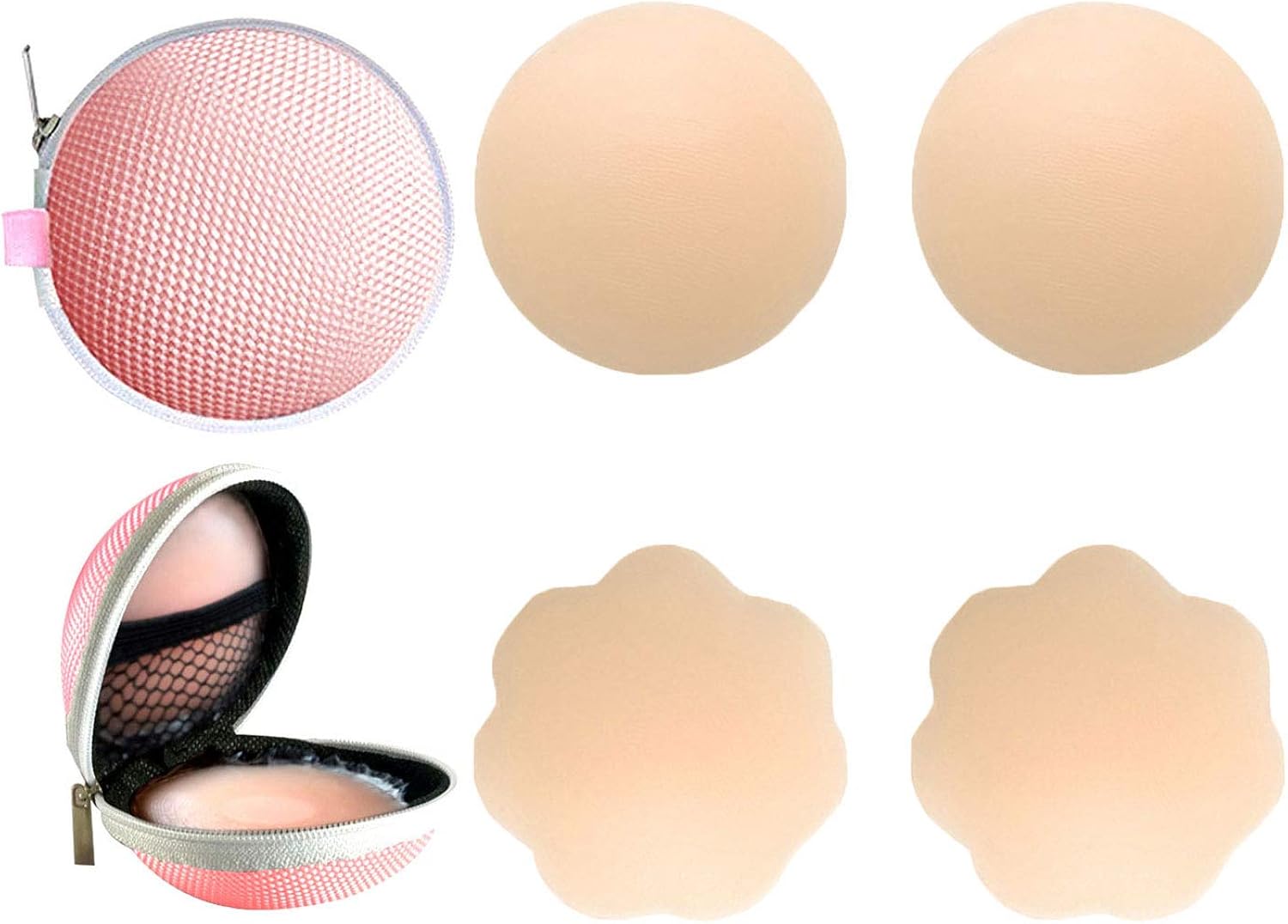 2 Pairs Womens Reusable Adhesive Nipple Covers Invisible
