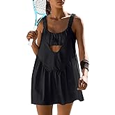 Sexyasasii Women Tennis Dress with Built in Shorts and Bra Sleeveless Casual Backless Golf Dress Athletic Dress with Pockets