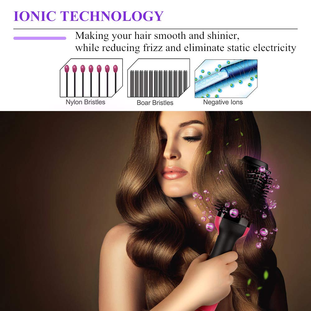 Rorasa Hair Dryer Brush Hot Air Styler Brush Professional 3 In 1