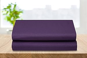 Elegant Comfort 2-Pack Luxury Flat Sheet Premium Hotel Quality Wrinkle and Fade Resistant 1500 Thread Count Egyptian Quality 2-Piece Bed Top Sheet,Twin/Twin XL, Eggplant-Purple