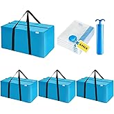 Extra Large Moving Bags Heavy Duty Space Saver Vacuum Storage Bag Vacuum Seal bags for Clothing Travel Packing bag Blue Bag for Moving Vaccine Sealed Blue Storage Bag (8 Pack)