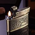 Bsdurable Vintage Lighter - Adjustable Flame, Windproof, Antique Soft Flame Kerosene, Folding Design for Outdoor and Camping - Men's Gift (Butane Gas-Free)