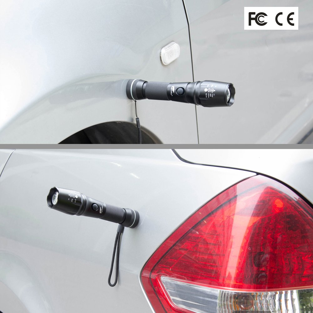 Flashlights,Hausbell Magnet Base T6-C 1000lumen LED Flashlight 3 Modes Zoomable