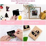 Vicloon Rainbow Scratch Art 50Pcs Notes with 4 Stencils 5 Stylus 8.5x8.5CM view 7