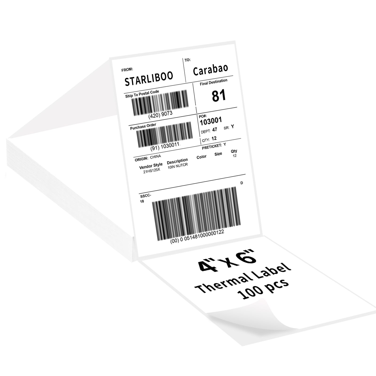 Photo 1 of STARLIBOO Shipping Labels, 4" x 6" Direct Thermal Labels, White Shipping Labels, Permanent Adhesive Thermal Stickers, Commercial Grade