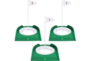 Sotiff 3 Pcs Golf Putting Cup Golf Hole Training Aids Putters with Plastic Flag for Adult Office Garage Yard Indoor Outdoor Practice