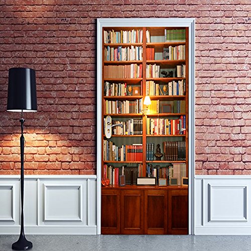 Door Decal 3D Wall Mural Peel and Stick Wallpaper Poster Sticker Removable Self Adhesive Vinyl Stickers Doors Cover Wrap Wall Paper Murals for Home Living Room Bedroom Office 30.32" X 78.74" (W X H)