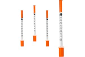 BHOWISK 1ml Syringe with 31Ga 1/4 Inch Needles, Sterile Individual Packaging for Lab Supplies, Pack of 20