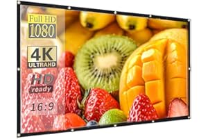 100 inch 16:9 HD Projector Screen Anti-Crease Foldable Portable Indoor and Outdoor Projector Movies Screen, Support Front and