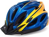 Victgoal Bike Helmet with Magnetic Goggle Visor LED Rear Light Blue Orange-V view 1