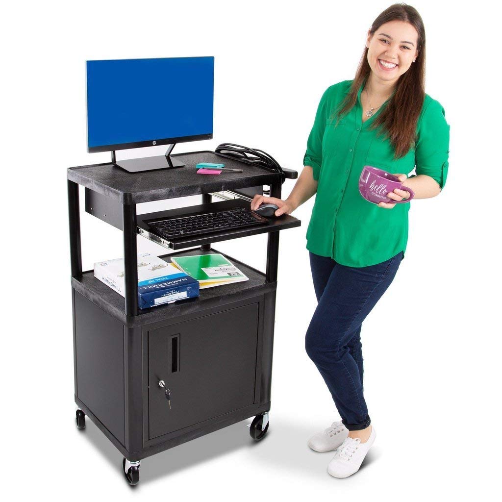 Buy Line Leader Plastic AV Cart w/Locking Heavy Duty Mobile