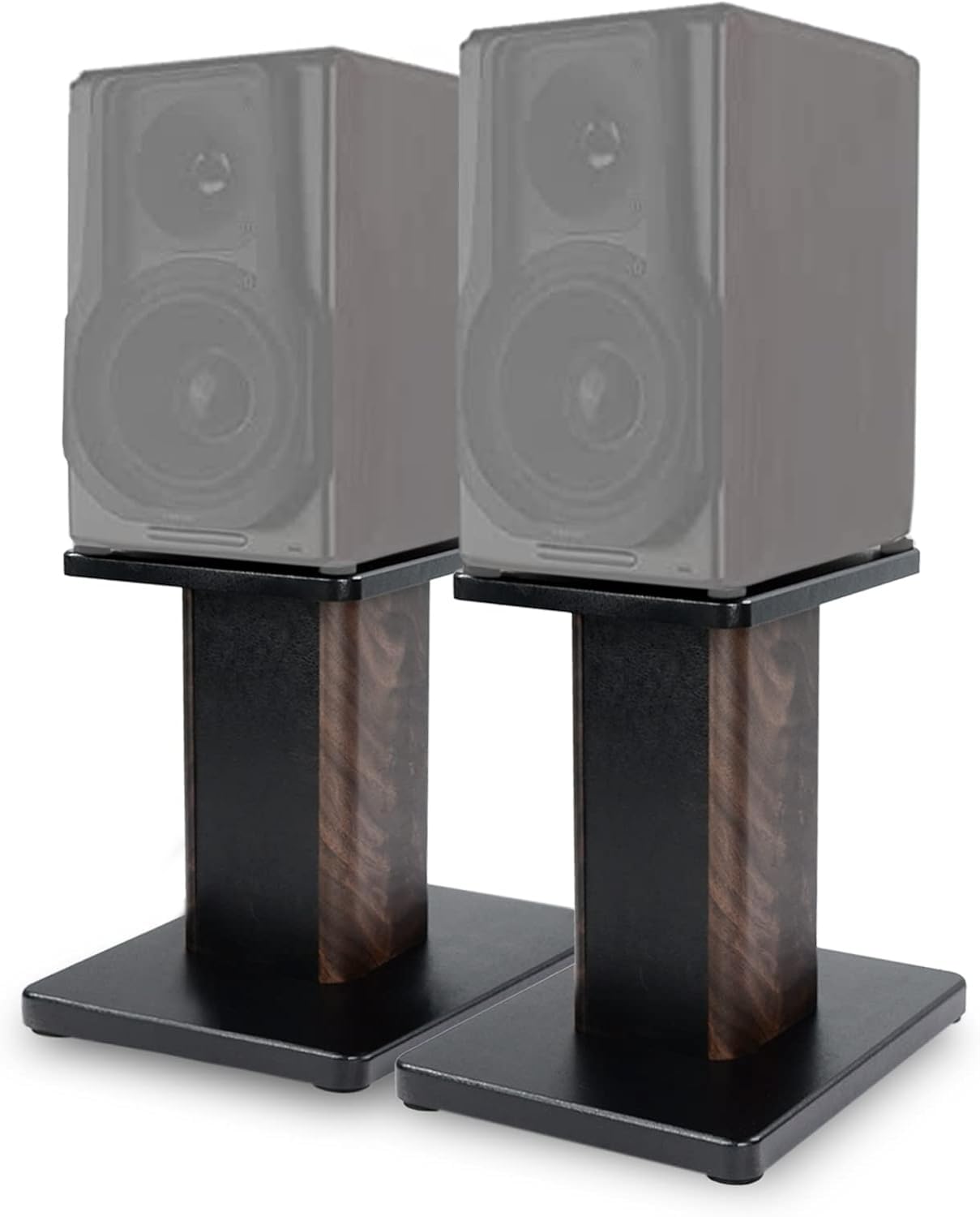 View 1 of 12 Inch (30CM)- Pair- Wood Speaker Stands for Home-Cinema HiFi Desktop and Satellite Speakers Monitor Stands