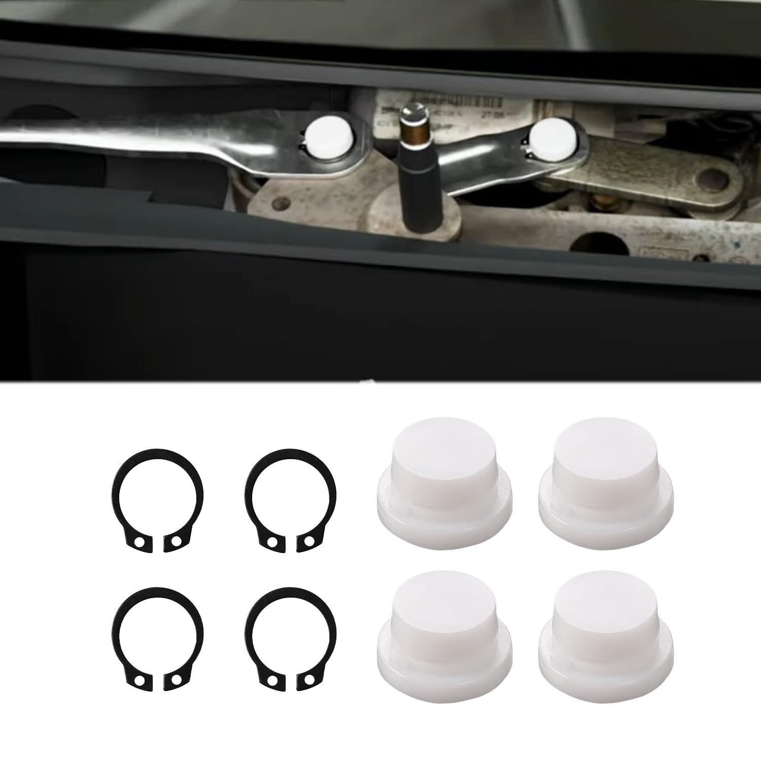 Photo 1 of ?OICCTBF Windshield Wiper Linkage Bushing Repair Set,Car Wiper Motor Linkage Plastic Bushes and Circlips Assortment Kit for Audi Q7 2006-2022
