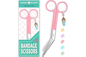 NURSE IS LOVE Lister Bandage Scissors for Nurses 5.5 Inch | Nursing Scissors | Medical Bandage Shears for Wound Care | Veterinary Bandage Scissors - With Round Tip, High Level in Stainless Steel - Beautiful Desings