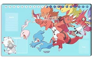 New Mlikemat Playmat Digimon DTCG Mat Gammamon Veemon TCG CCG OCG Trading Card Game Mat with Zones + Free Bag (ZD002-906-SM)