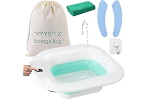 YYYSITZ Sitz Bath, Electric Sitz Bath for Hemorrhoids, Sitz Bath for Toilet Seat, Postpartum Care Bowl, Sits Bath Soak Tub for Women Men, Sitz Baths Salts Pan, Butt Bath Basin, Portable, Green