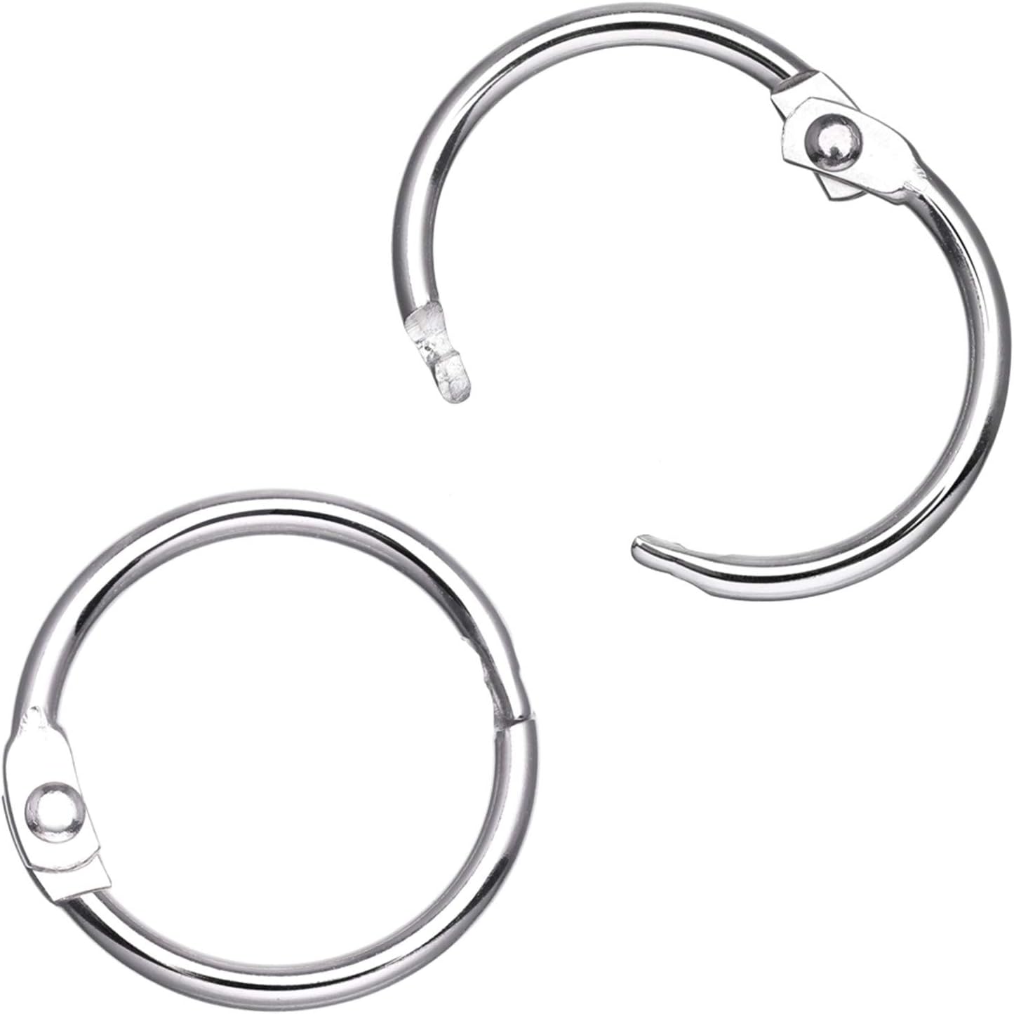 Antner 100 Pieces Loose Leaf Binder Rings, 1" Diameter, Nickel Plated Metal Office Book Rings Key Rings : Office Products