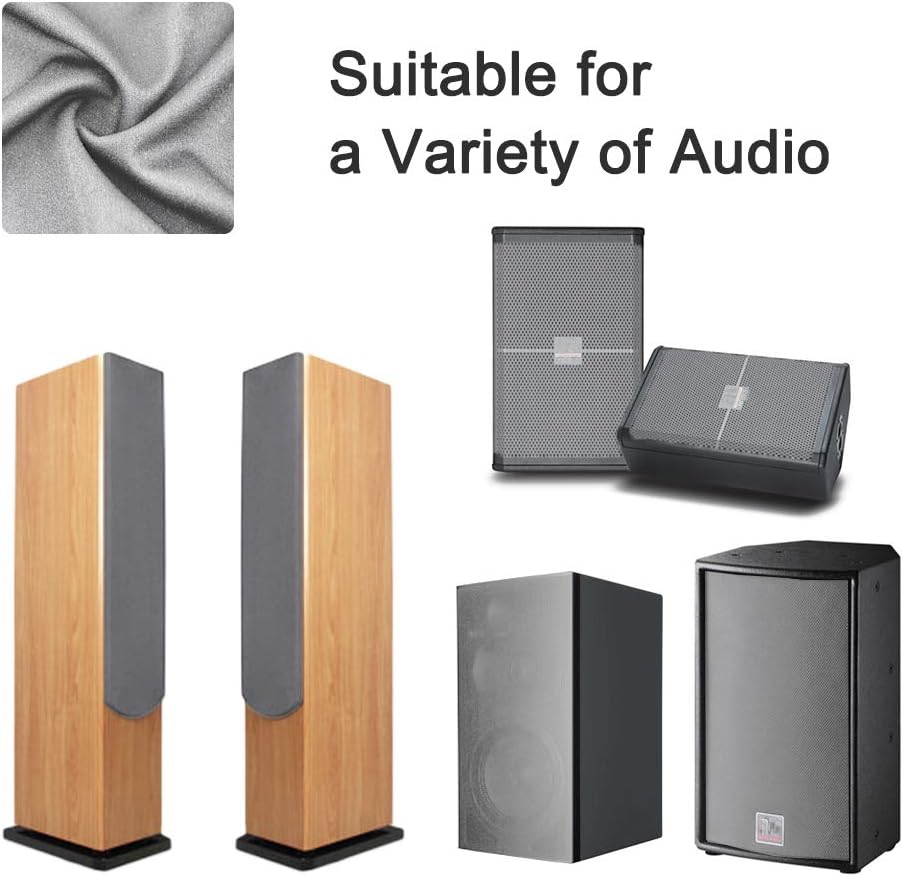 Gray Tulle Speaker Grill Cloth Stereo Fabric Replacement for Home Speakers, Large Speakers, Stage Speakers and KTV Boxes Repair - 63 x 40 in / 160 x 100 cm: Home Audio & Theater