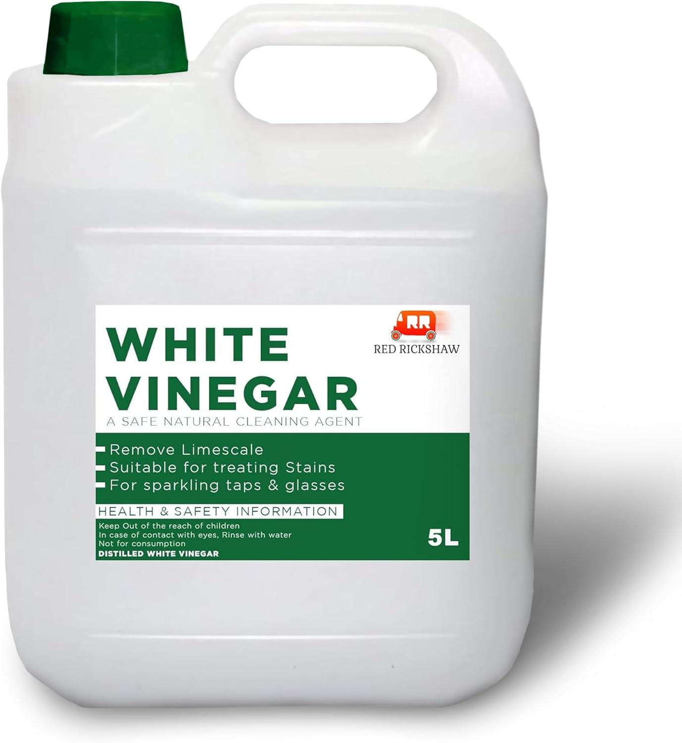 White Vinegar - for Cleaning, Pickling, Marinating & Cooking - Distilled White Vinegar- 5 Litre Bottle (1 Pack)