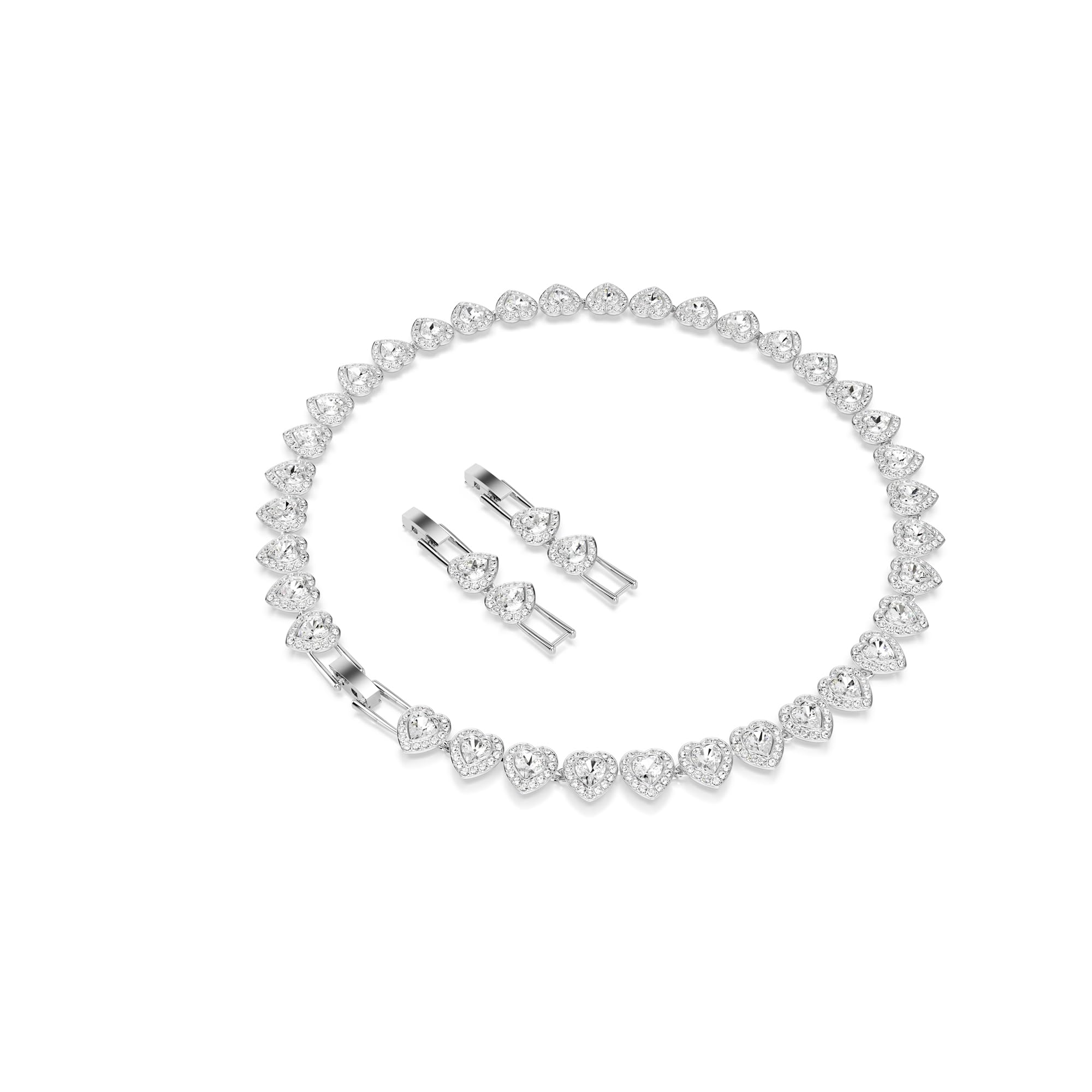 Swarovski Ariana Grande Collection, Clear Crystal & Pearls, Rhodium Finish, Necklaces, Earrings and Bracelets