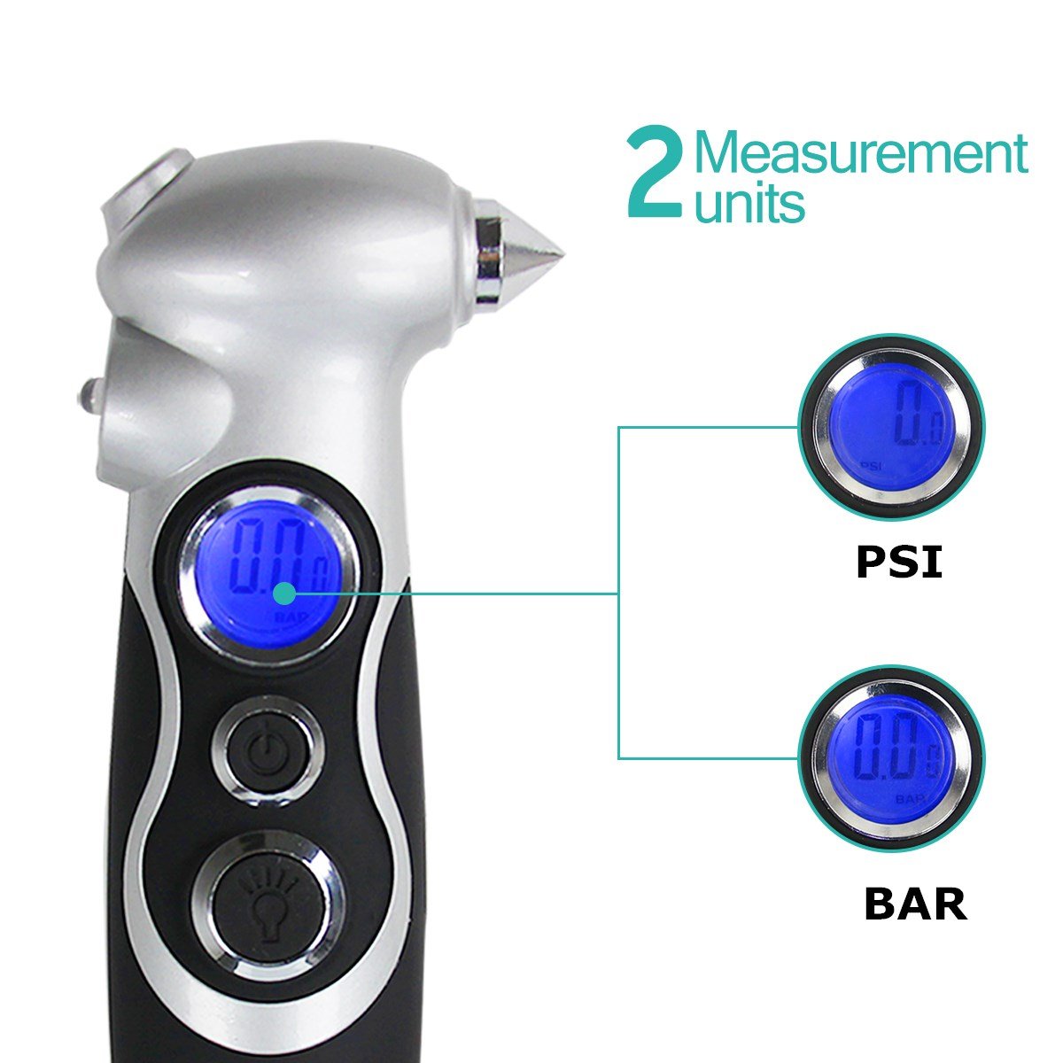 Reifendruckprüfer Digital Luftdruckprüfer Reifendruckmesser mit Reifendruck LCD Display für LKW Fahrräder Motorräder Autos