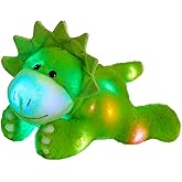 Glow Guards 15'' Light up Triceratops Dinosaur Stuffed Animal,LED Soft Dinosaur Plush Toy with Night Lights Glow in The Dark,Children's Day Birthday for Toddler Kids