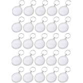 25Pcs 1.4 Inch Round Transparent Acrylic Keychain Blanks with Key Chain Rings Circle Disc Snap-in Photo Picture Keyring for DIY Projects and Crafts