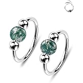 Jewseen 2PCS 316L Surgical Steel Nose Rings Hoop 18g 20g Opal Nose Rings for Women Septum Rings 8mm/10mm Nose Piercing Jewelry Cartilage Earring