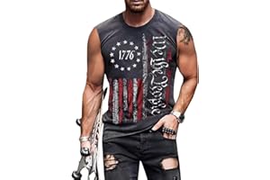 Heralady 4th of July Shirts Mens Muscle Tank Top 1776 Sleeveless Graphic Gym Workout USA Flag Shirt