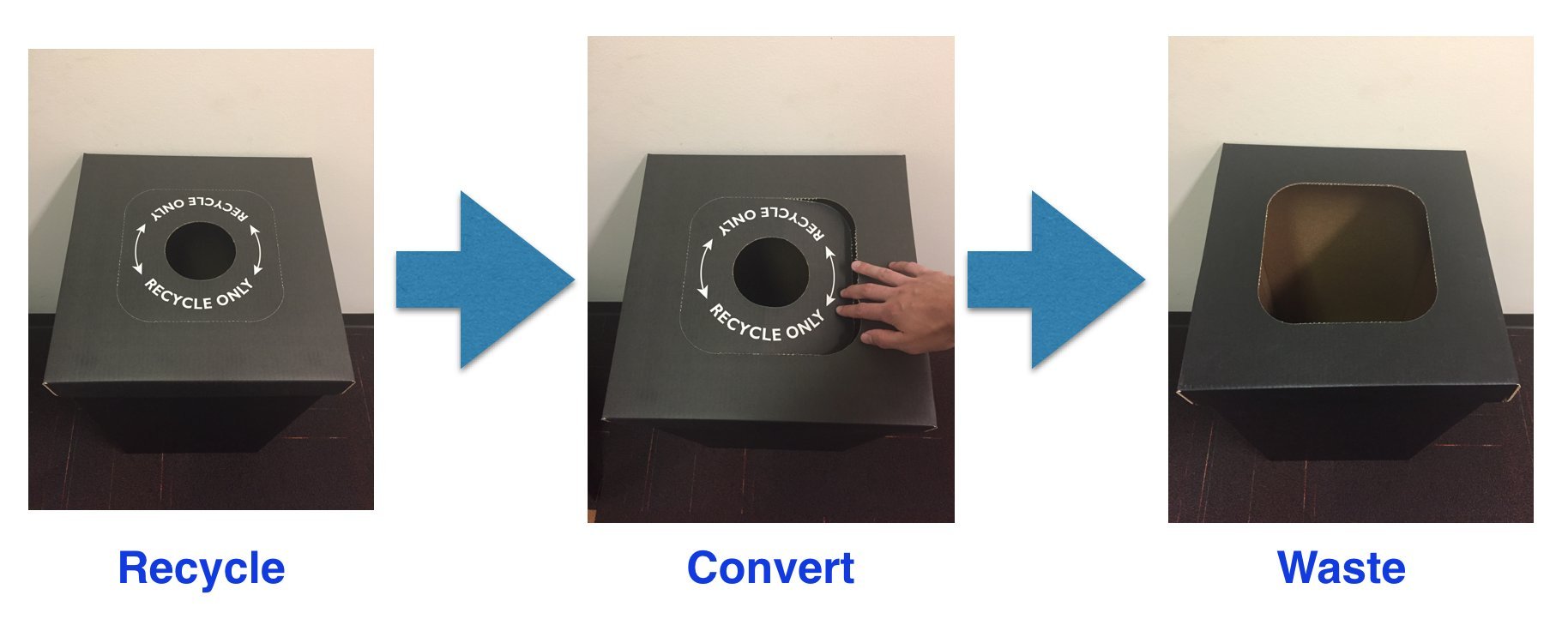 One Earth Disposable and Reusable Corrugated Cardboard Trash and