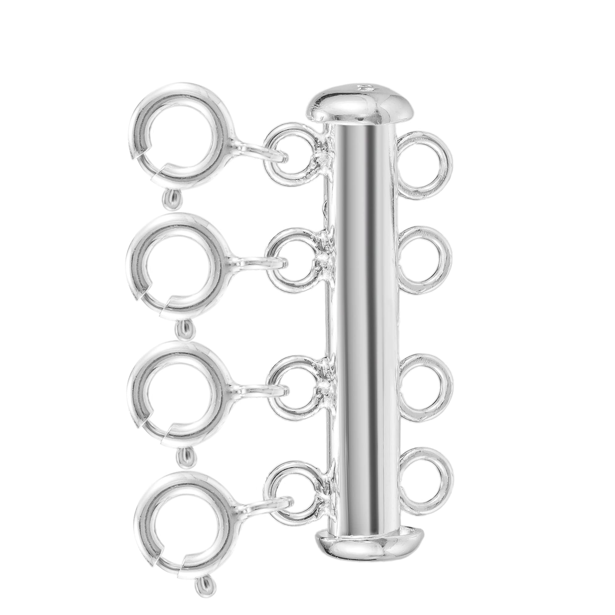 925 Sterling Silver Layered Detangler Clasp 4 Strands, Layering Necklace Clasps, Detangler Spacer Tube Clasp, Bar Clasp