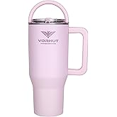 Vorhut - 30 oz Tumbler with Handle - Insulated Stainless Steel Coffee Tumbler with Lid and Straw - Leak Proof Travel Mug - Dishwasher Safe - Insulated Cup for Hot & Cold Beverages - Rose