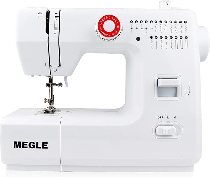 Sewing Machine, 20 Builtin Stitches, Megle FHSM618 White Amazon.co