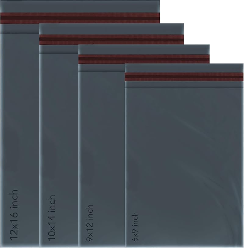 iSOUL 100 Mixed Mailing Bags Self Seal 6x9 9x12 10x14 12x16 5 sizes