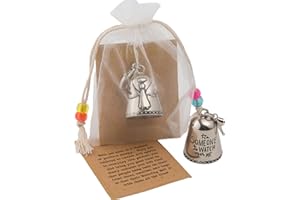 Bylesary Blessing Bells Friends are Angels Creative Bell Friendship Good Luck Ornament Good Luck Always with You Bells with Card, for Friends, Sister, Lover, Mom, Dad