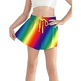 Girls Skorts Flowy Butterfly Shorts Spandex 2 in 1 with Pocket Skirt for Kids Tennis, Athletic, Running 5-13 Years