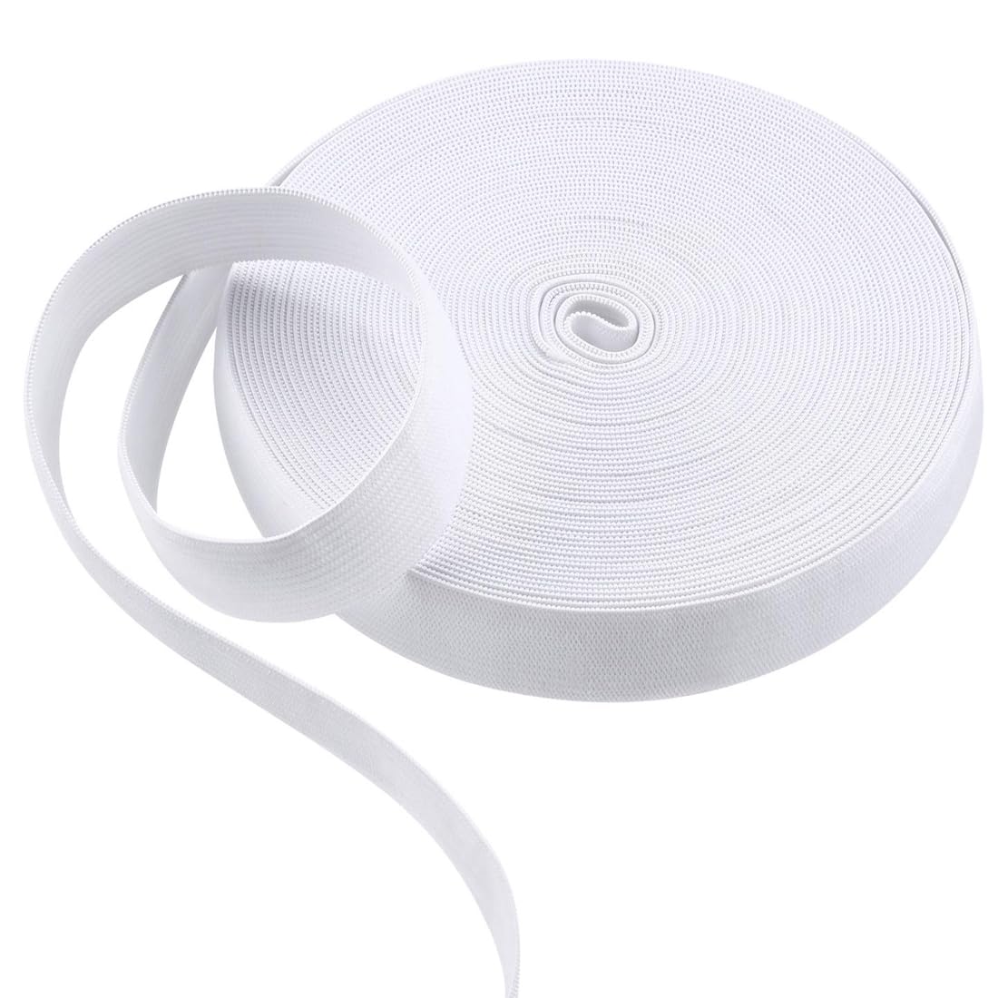 White Elastic Band, 40M Stretchable Waistband Tape Elastic Cord, Waistband, Wide Flat Elastic Band, for Sewing Clothing, Garments, Dressmaking, DIY Craft Projects, White