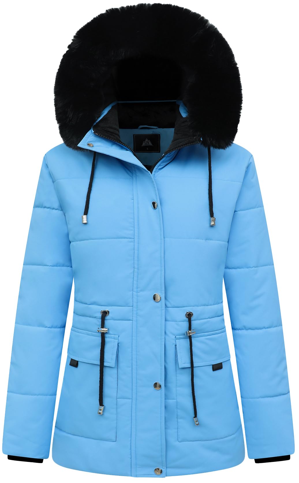 MOERDENG Women's Warm Winter Puffer Coat Thicken Fleece Lined Down Jacket Faux Fur Detachable Hood Snow Parka Image