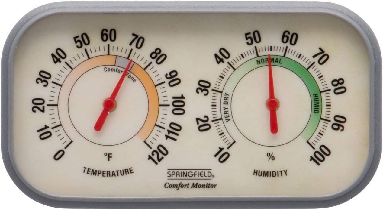 Springfield Color Track Humidity Meter and Thermometer