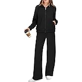 XIEERDUO Women's 2 Piece Lounge Sets Full Zip Up Sweatsuit Wide Leg Tracksuit Workout Outfits Fashion Airport Wear