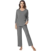 NACHILA Pajamas for Women-Viscose Made from Bamboo,Long Sleeve Pajama Sets Comfy Loungewear Pleated Pjs