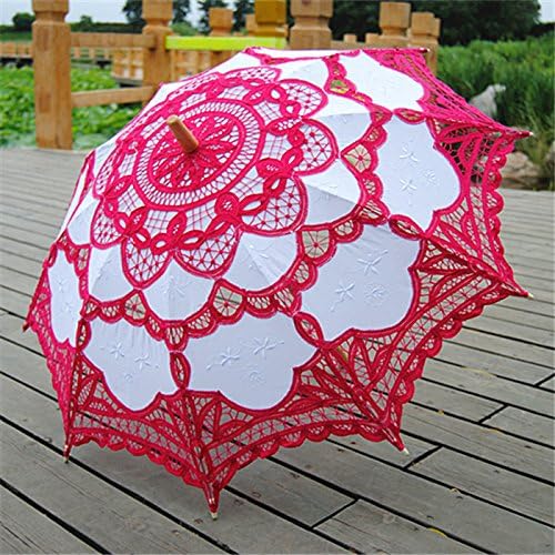 StarSide Hot Pink Wedding Lace Parasol Umbrella