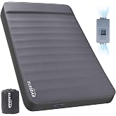 Elegear Air &amp; Foam Camping Mattress 4" Built-in Electric Pump, Gueen Grey | CumbreX&trade; Self Inflating Sleeping Pad with Pillow, Ultra-Thick Memory Foam, R-value 9.5, 4-Season Camp Mat, Double Camping Pad