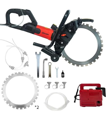 16-Inch Electric Concrete Ring Saw – 8980W Brushless Motor, 11.4 Inch Max Depth, Wet Cutting With Dust Suppression, Cuts Concrete, Rebar, Marble – 3000 RPM