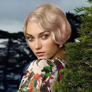 Buy Stfantasy Finger Wave Wig Ombre Blonde Bob Short Curly Two