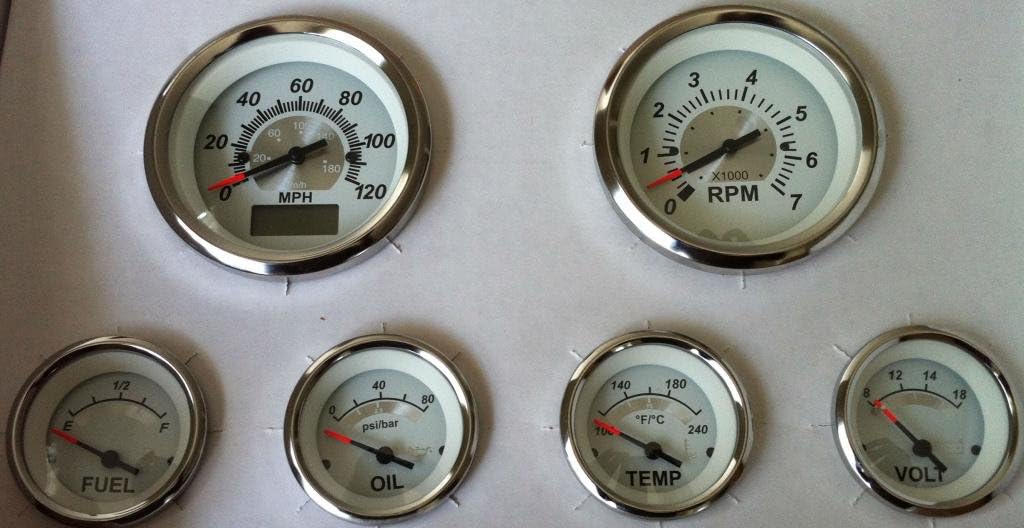 Veethree 70262E Set of Gauges White Sterling Marine Automotive