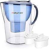 Hskyhan Alkaline Water Filter Pitcher - 3.5 Liters Improve PH, 2 Filters Included, BPA Free, 7 Stage Filteration System to Purify, Blue