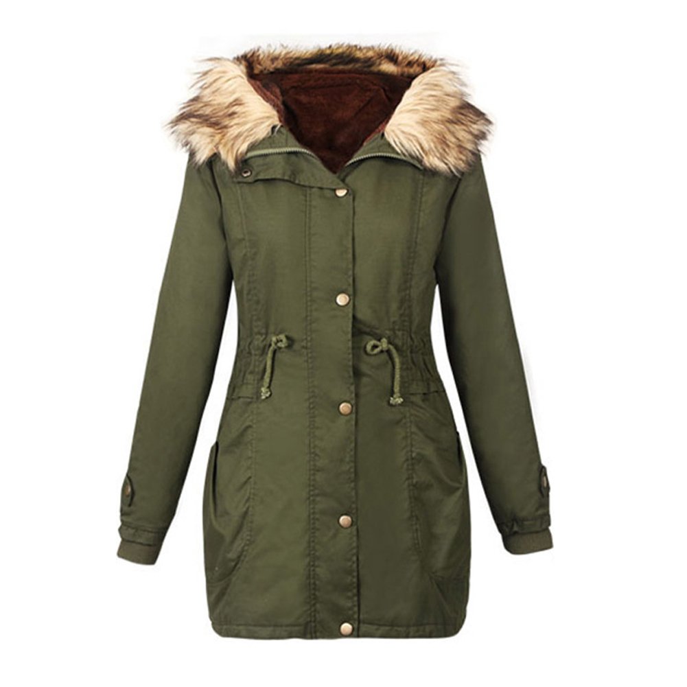 jokereader lady women warm winter long jacket long sleeve coat parka outwear hooded winter warm windshield coat