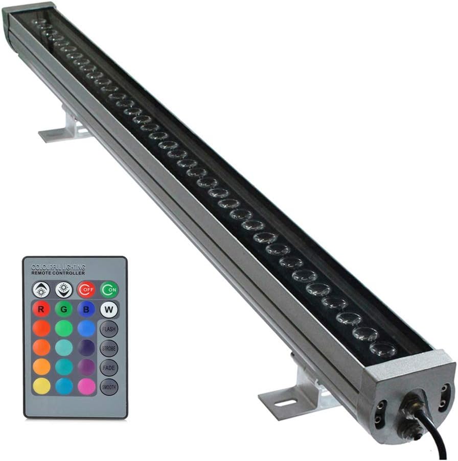 6PCS 3 Years Warranty 85-265V Waterproof Remote RGB LED Wall Washer 36W Color Change Floodlight Flood LED Linear Bar Light